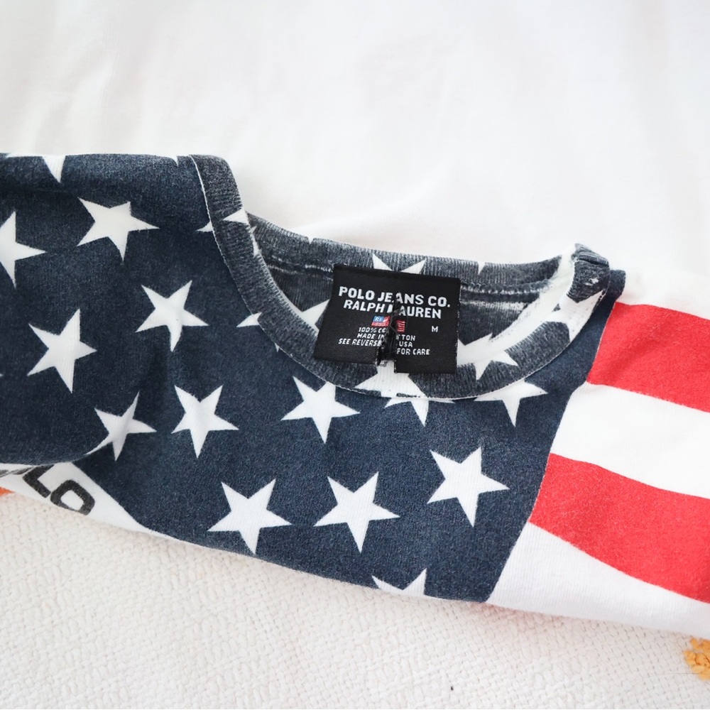 Ralph Lauren Polo Jeans Co. Women's Long-Sleeve Flag Tee - Red, White & Blue - Picture 4 of 4